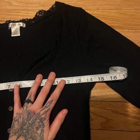 Bolozzo simple black cropped thermal top - Picture 3 of 4